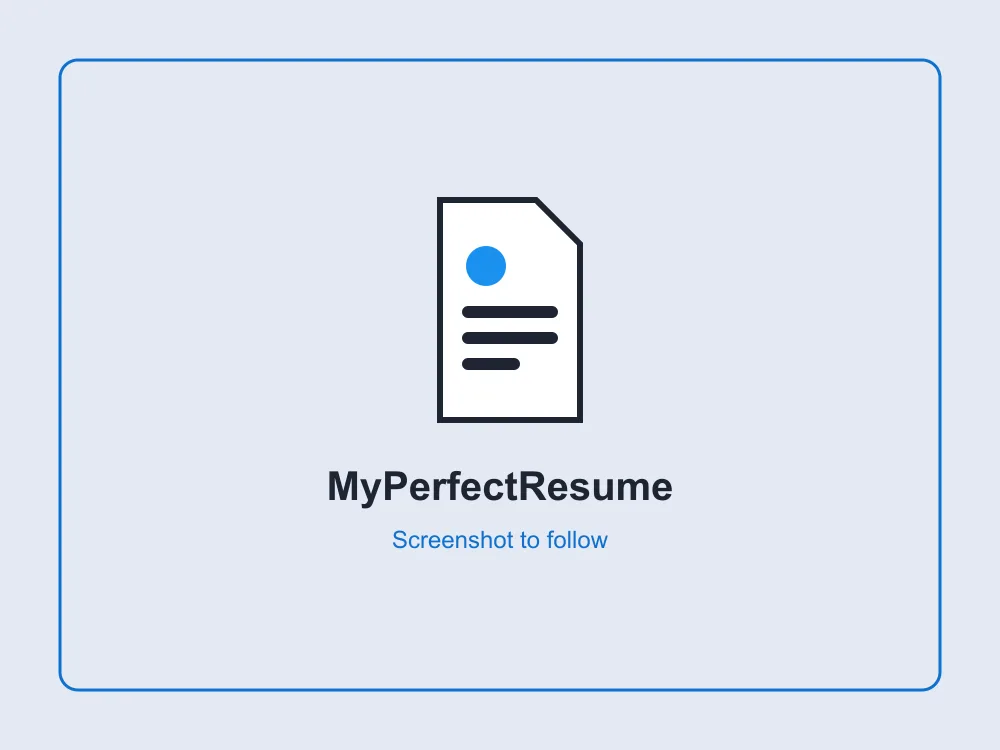Screenshot of the MyPerfectResume website